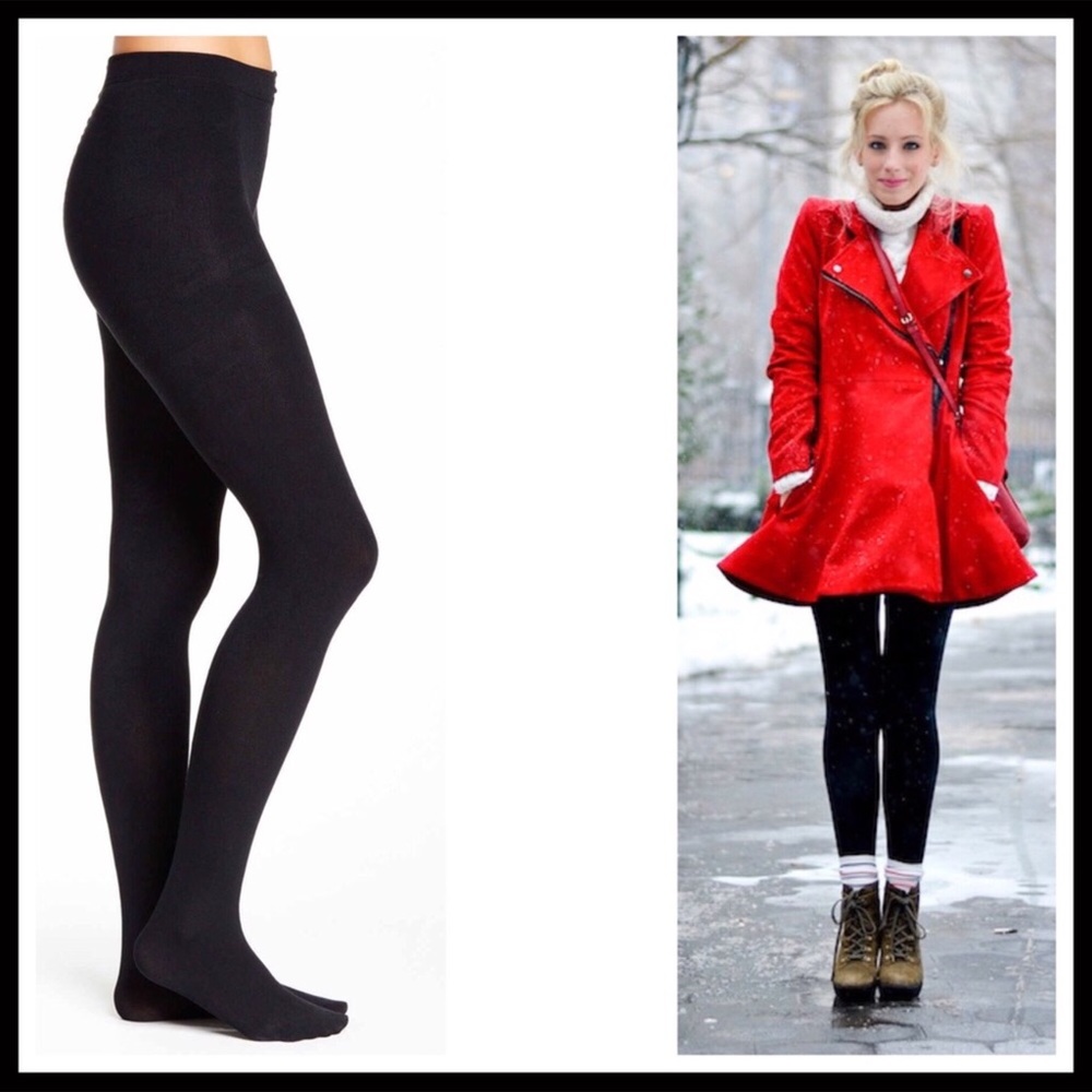 BLACK FLEECE LINED TIGHTS - Picture 6 of 8